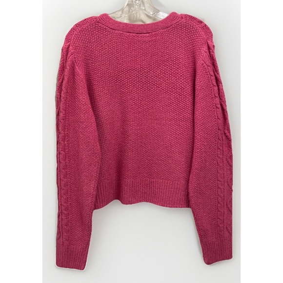 FCT With Love Pink Cable Knit Cropped Pullover Sweater NWT Women's Size XL‎ - Picture 2 of 9